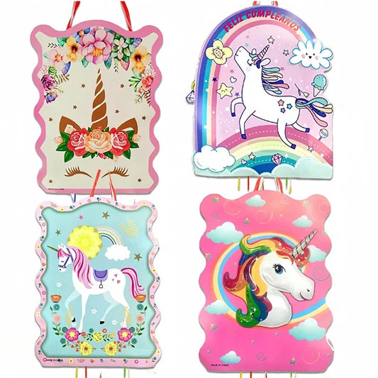 Unicorn Theme Pinata Decoration Kids Boys Girls Birthday Party Supplies Hanging Pinata Candy Gift Filler Baby Shower Toys Good Vibrations