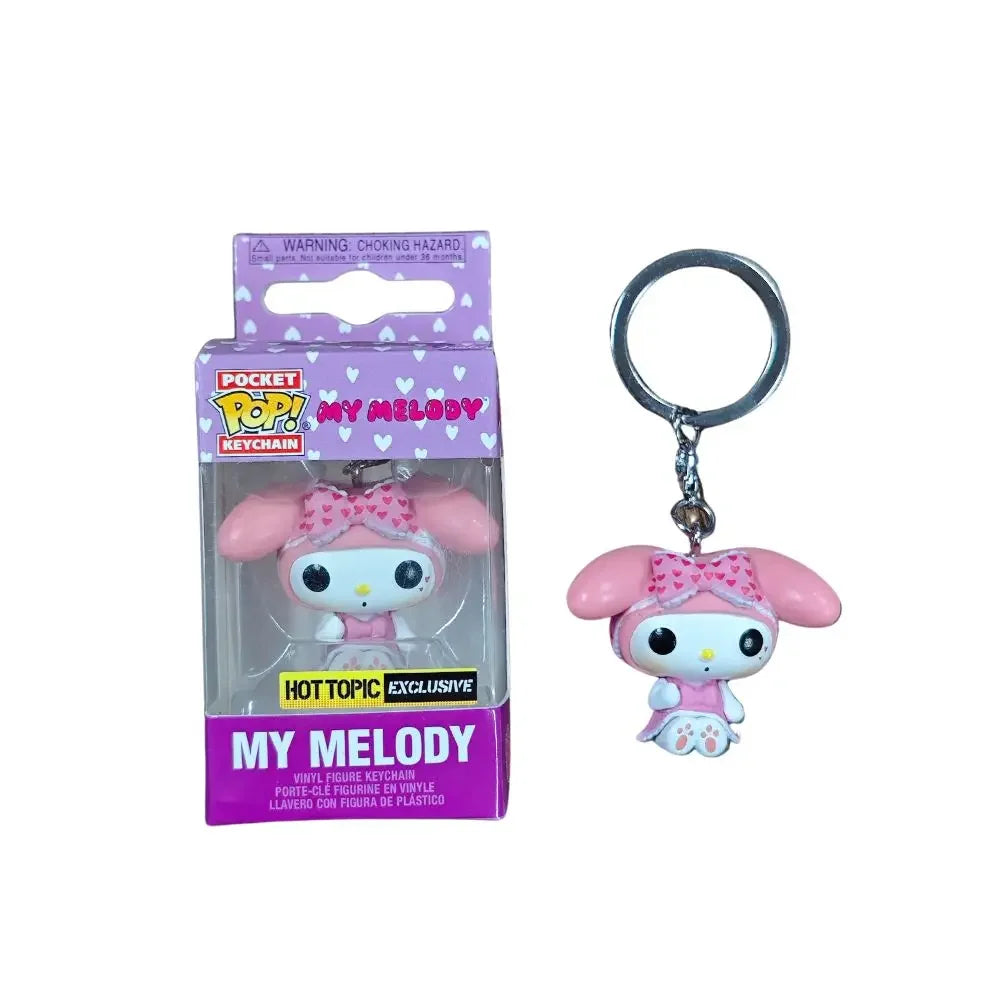 My Melody Kuromi With Baku Keychain Toy Hello Kitty Pochacco Devil Kuromi Pocket Pop Keychain Collectible Model Toys Good Vibrations