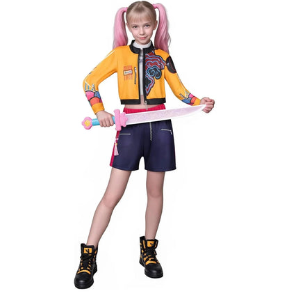 KPOP Demon Mira Huntrix Hunters Kids Clothes Girls Rumi Zoey Mira Cosplay Clothes Elegant Dress Anime Outfit Full Set Halloween Good Vibrations