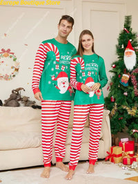 2026 Happy New Year's Clothes Gift Cartoon Family Cute Christmas Pajamas Set Mother Father Kids Matching Outfits Xmas Look Pjs Good Vibrations