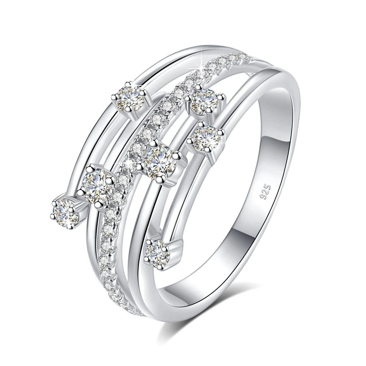 Szjinao Brand Trendy  Moissanite Ring Eternity Wedding Band Solid 925 Silver Rings For Women Jewelry Engagement Gift Dropship Good Vibrations