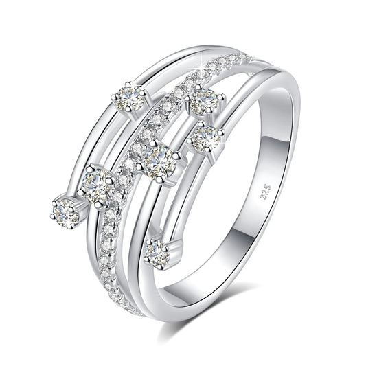 Szjinao Brand Trendy  Moissanite Ring Eternity Wedding Band Solid 925 Silver Rings For Women Jewelry Engagement Gift Dropship Good Vibrations