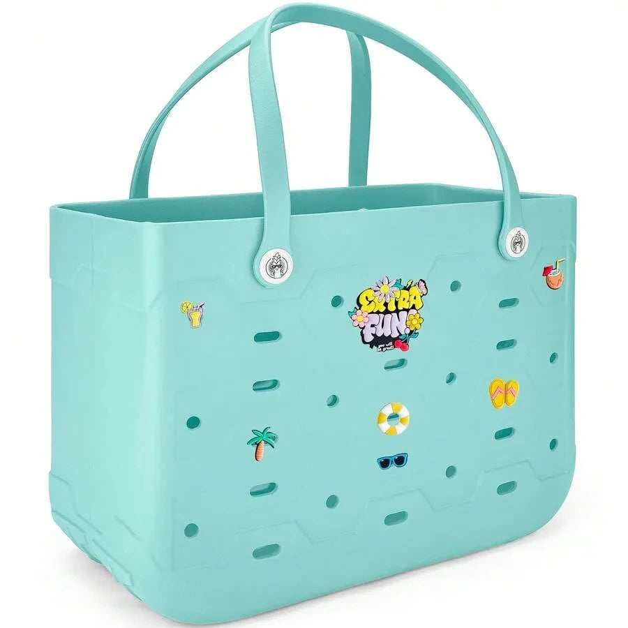 L/M/S multifunctional EVA tote bag, suitable for beach, swimming pool, gym and other occasions, suitable for both men and women Good Vibrations