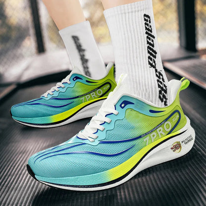 Summer Men's Running Shoes New Professional Carbon Plate Sports Training Shoes Outdoor Non-slip Shock-absorbing Tennis Shoes Good Vibrations