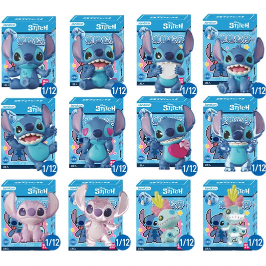 Lilo & Stitch Disney Jandoon Original Blind Box Angel Scrump Doll Rice Grain Mini Action Figure Model Toy Surprise Ornament Gift Good Vibrations