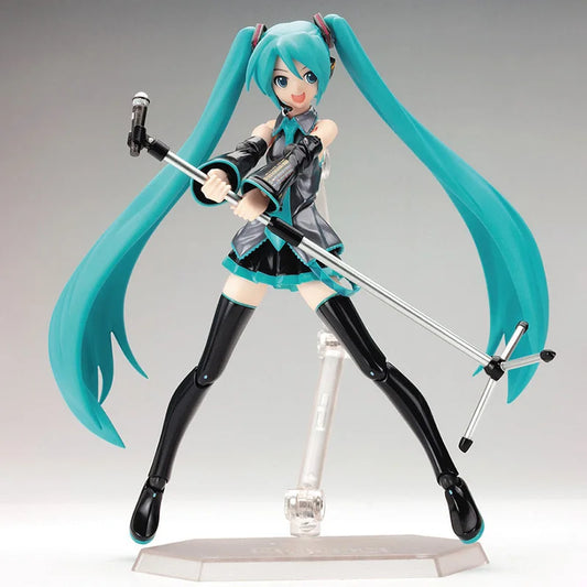 Anime FIGMA Hatsune Miku Action Figures Movable Joints Contain The Props Desktop Decoration Collection PVC Model Toys Kids Gifts Good Vibrations