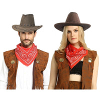 Classic Cow-boy Costumes Includes Cow-boy Hat Vests Scarf Comfortable Wear for Men Women Halloween Party Cos-play Good Vibrations