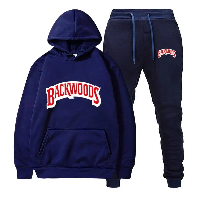 Winter Hoodie Sets Men Fashion Fleece Red Hoodies Black Brand Pants Casual Jogger Suit Tracksuit Sweatshirt Woman Pullover Good Vibrations