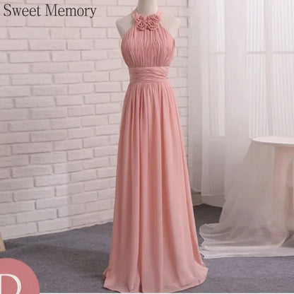 Customized Chiffon Dusty Pink Bridesmaid Dress Wedding Party Gowns Sweet Memory Bride Robes Formal Gowns For Long Prom Dresses