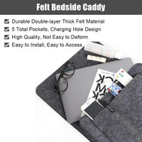 Bed Pockets Bedside Storage Can Hold Tablet Magazine Book Phone,For Bed,Sofa,Felt Bed Side Caddy Organizer With 5 Pockets, Good Vibrations
