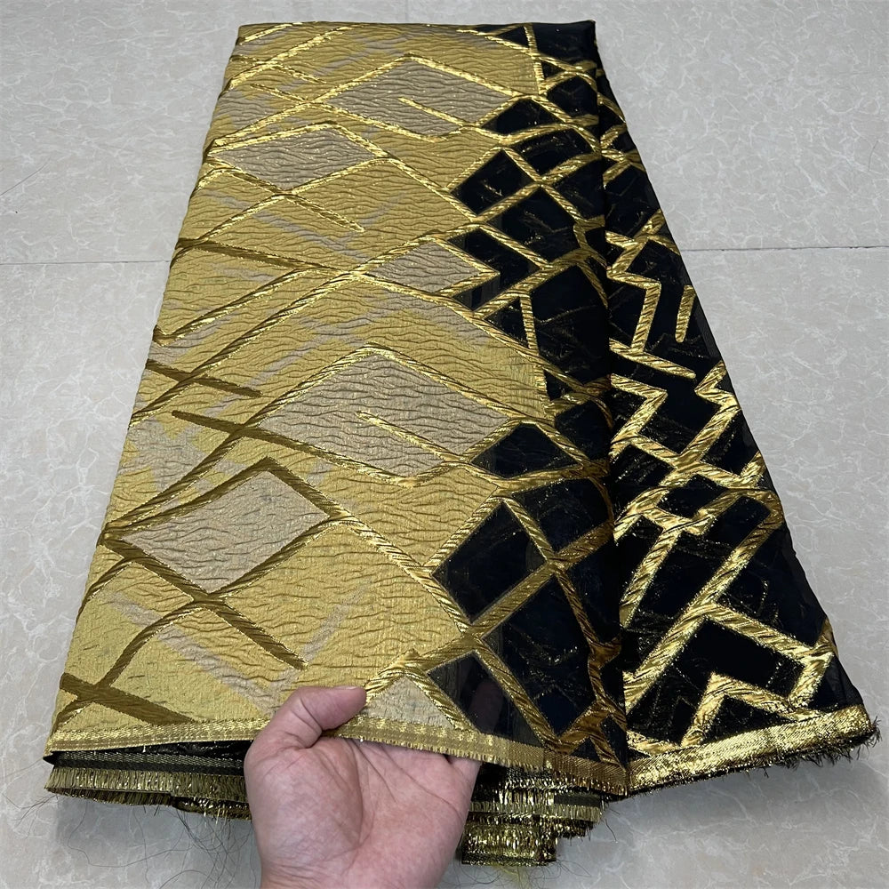 African Nigerian High-Quality Tulle Lace Fabric Organza Embroidery Guipure for Party Gown Jacquard Wedding Dress 5Yard YXZ173 Good Vibrations