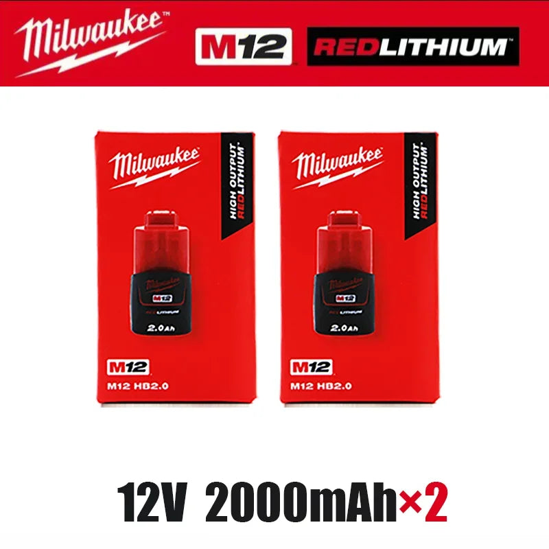 Milwaukee 12V Battery, Comes with Packaging Color Box  12V Battery M12B6 6000mAh  Rechargeable tool battery M12 Hot Promotion Good Vibrations