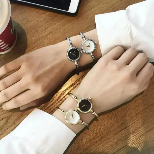 Watch for Women Small Gold Bangle Bracelet Luxury Watches Stainless Steel Ladies Quartz Wrist Watch Brand Casual Women Reloj Good Vibrations
