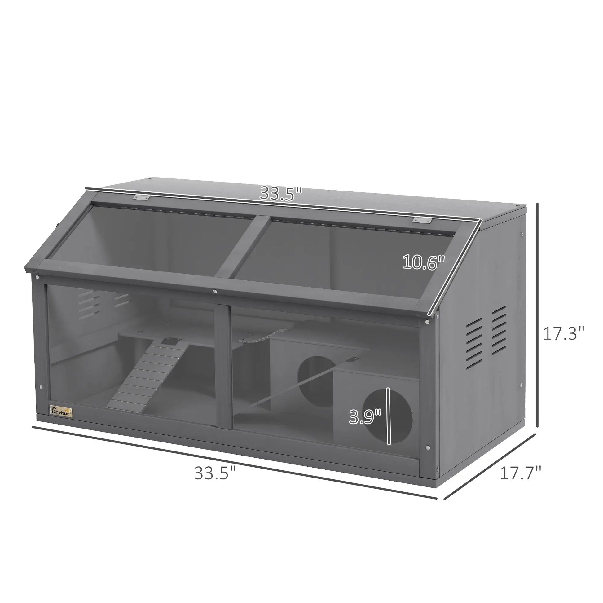 Rat Cage Hamster Cage Small Animal Playhouse for Gerbils with Suspension Bridge, Ladders, Openable Top, Hut Good Vibrations