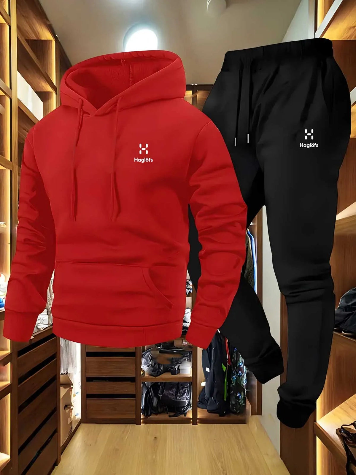Men'S Autumn and Winter Pattern Casual Two-Piece Set Hoodie Sweatshirt Long Pants Suit with Pockets Regular Fit Outdoor Sports Good Vibrations