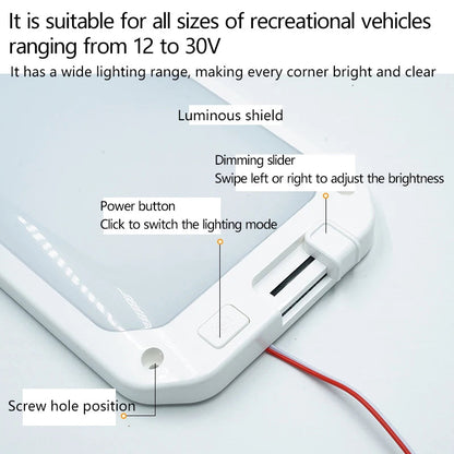 Rv lights, three-color lighting fixtures for car interiors, square ceiling lights, cab night lights, reading lights, led lights Good Vibrations