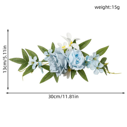 Yannew 3pcs Rustic Artificial Rose Flower Cake Toppers Birthday Country Wedding Cake Decoration Table Centerpieces Arrangement Good Vibrations