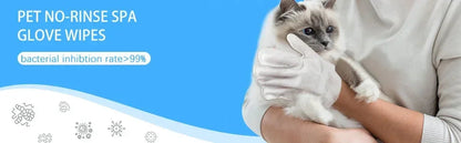 6pcs Unscented Extra Thick Pet Cleaning Wipes for Dogs & Cats,Dog Washing Bathing Deodorizing Grooming Gloves for Daily Care Good Vibrations