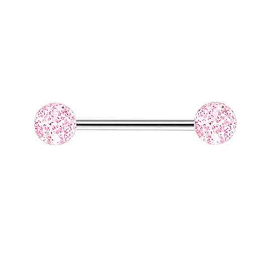 1PCS-4PCS Stainless Steel 14G Tongue Rings Barbell Pink Tongue Barbell Jewelry for Women Piercing Tongue Body Piercing Pink Good Vibrations Adult Super Store