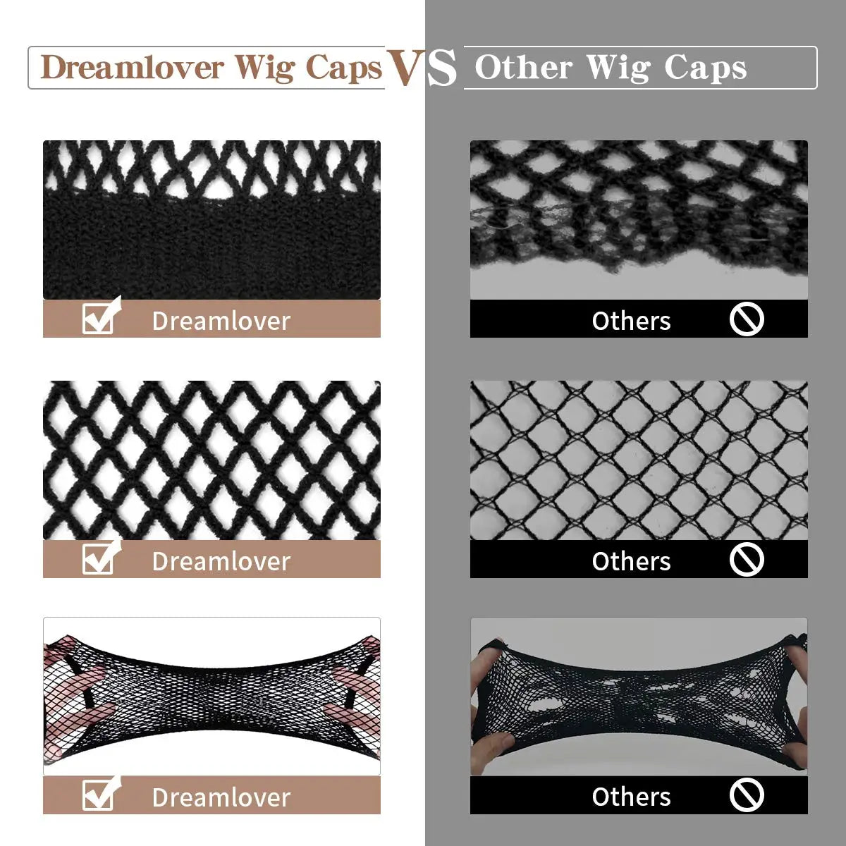Wig Cap with Open-end for Women, Mesh Wig Cap for Long Hair, Wig Natural Nude Net Cap, 3 Pieces Good Vibrations