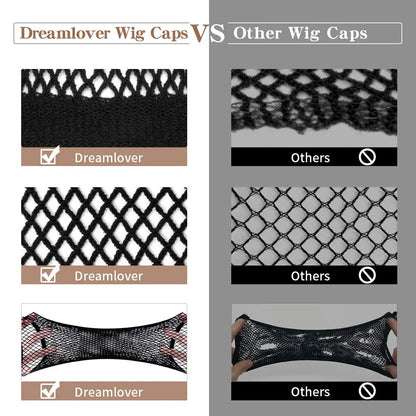 Wig Cap with Open-end for Women, Mesh Wig Cap for Long Hair, Wig Natural Nude Net Cap, 3 Pieces Good Vibrations