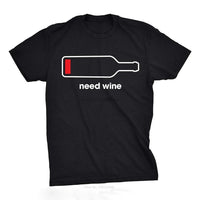 Tshirts Womens Need Wine Tshirt Funny Drinking Phone Battery Tee forT-shirt Short Sleeve Womens Good Vibrations