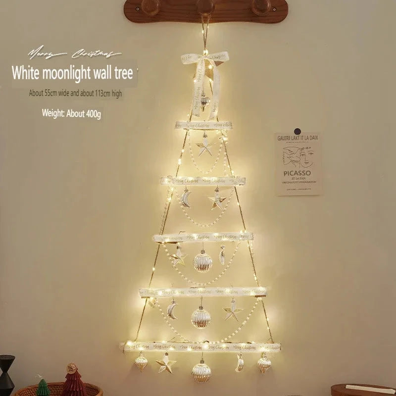 Christmas Decorations Wall Light Non-woven Christmas Tree Christmas Scene Decoration Window Decoration Supplies Santa Good Vibrations