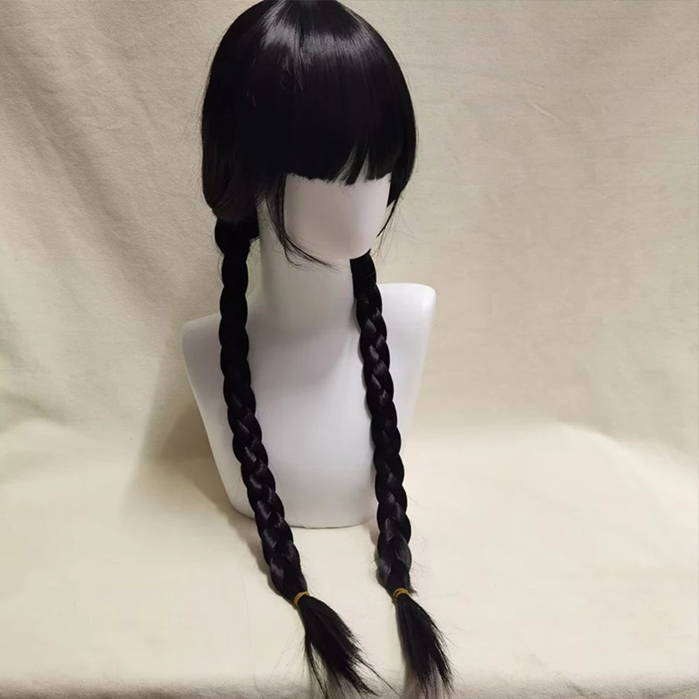 Girls Princess Cosplay Wigs Birthday Gift Wednesday Barbi Little Mermaid Hair Braid Wigs Kids Halloween Party Accessorie Good Vibrations