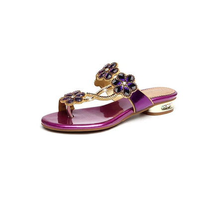 2025 New women shoes summer beach sandals Fashion women Rhinestone outdoor flip flops shoes women Good Vibrations
