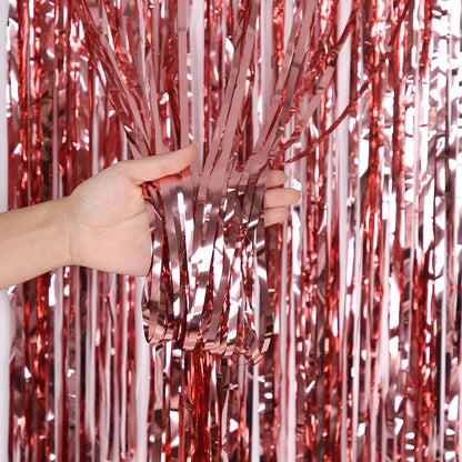 2/3/4M Party Background Wedding Decor Foil Fringe Curtain Sequin Bachelorette Photo Backdrop Wall Curtain Birthday Baby Shower Good Vibrations