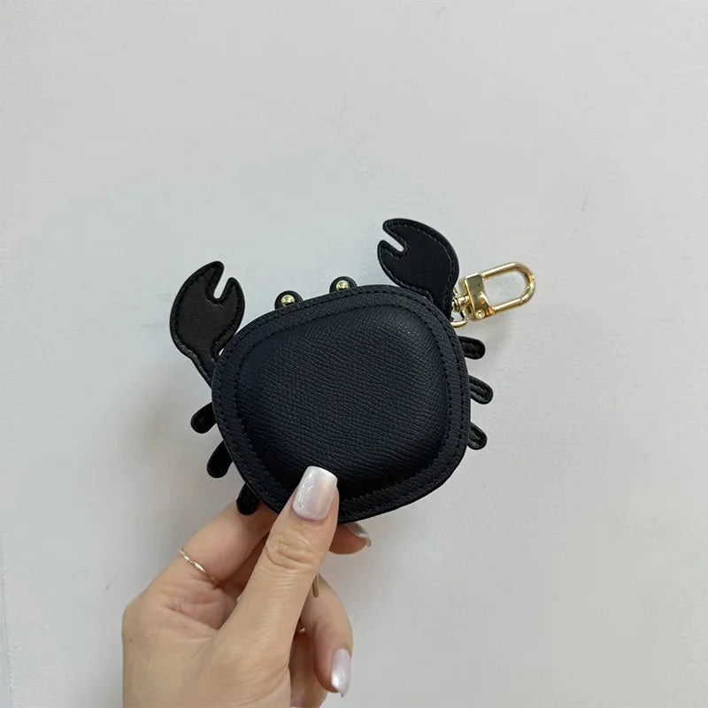 Crab Coin Purse Bag Charm Pendant,Mini Wallet Zipper Pouch for Earphone Storage,Backpack Handbag Hanging Decoration Accessories Good Vibrations