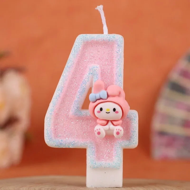 My Melody Birthday Candle Sanrio number Candles Birthday Cake Decoration Anniversary Party Candles Scene decoration supplies Good Vibrations