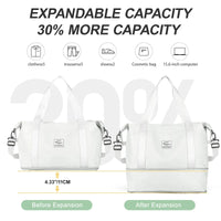 Expandable Travel Duffle Bag for Women Carry On, Weekender Overnight Shoulder Bag,Gym Tote Bag Wet Pocket Delivery Hospital Bag Good Vibrations