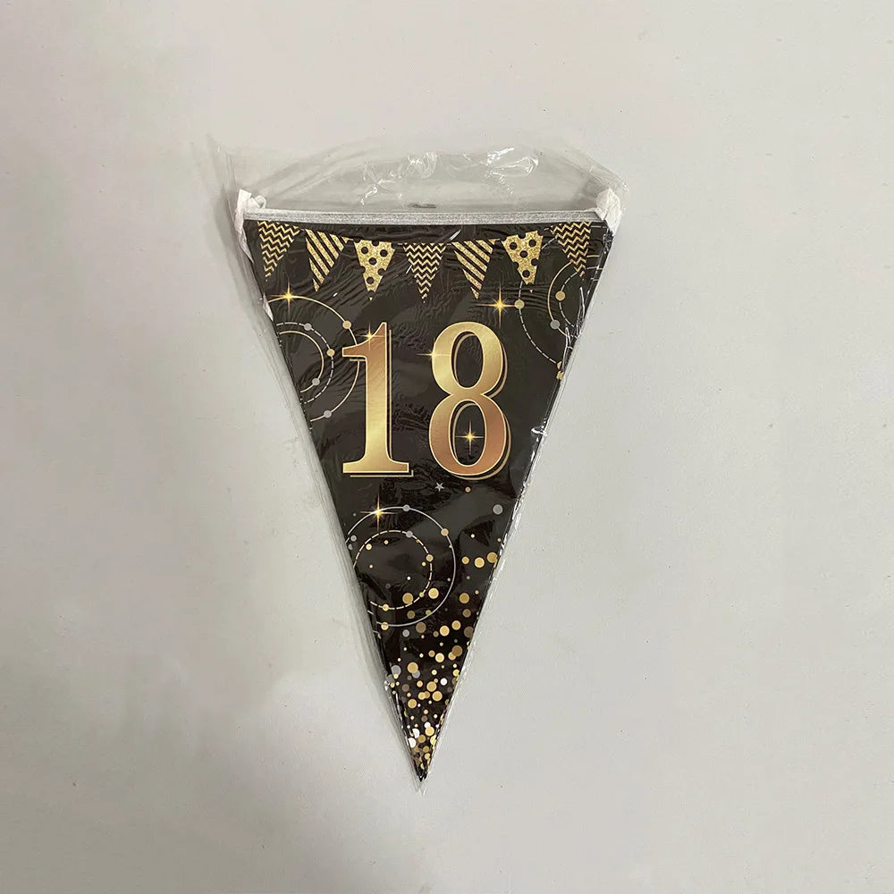 16th 60th 50 Year Happy Birthday Party Decoration Banners Supplies Good Vibrations