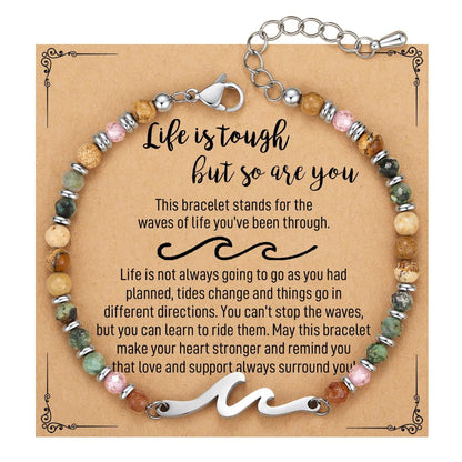 Friend Gifts for Women, Sister Gift, Friendship Bracelets, Wave Bestie Best Friend Birthday Christmas Stocking Stuffers Bracelet Good Vibrations