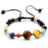 Cosmic Galaxy Solar System Bracelet for Women Men Natural Stone Star Beads Nine Planet Bracelet Adjustable Bangle Couple Jewelry Good Vibrations