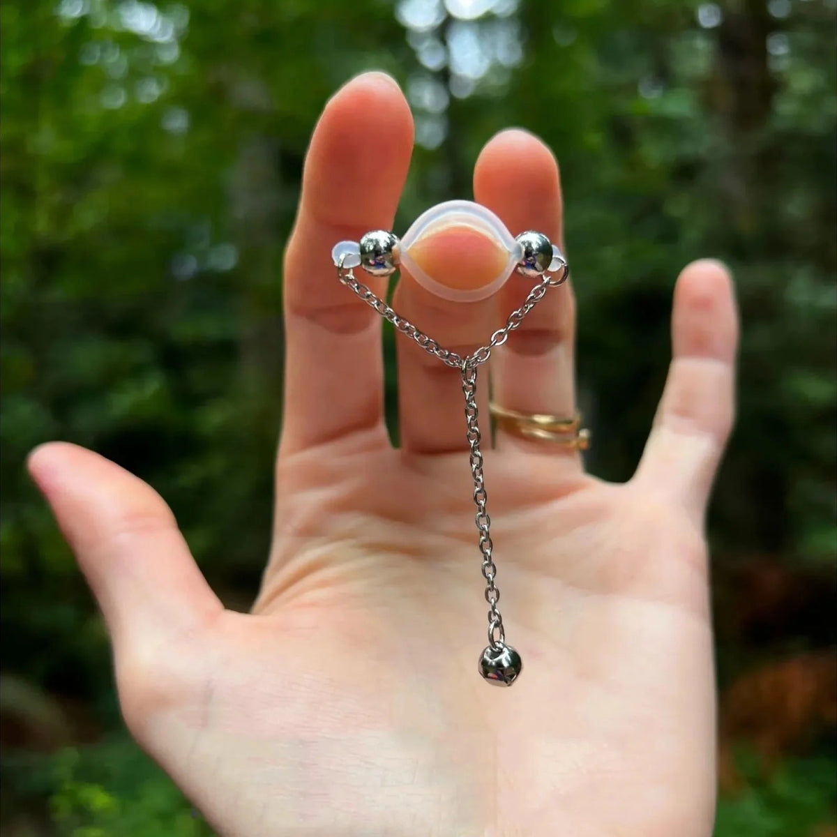 1 Pair Adjustable Fake Nipple Rings - No-Pierce Acrylic Nipple Rings with Sparkling Accents | Perfect for Parties Good Vibrations