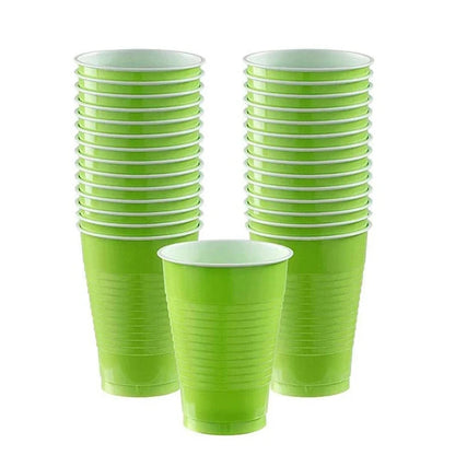 Green Solid Color Party Set Plastic Plate Cup Tablecloth Birthday Party Easter Day Baby Decoration Dinniware Party Supplies Good Vibrations