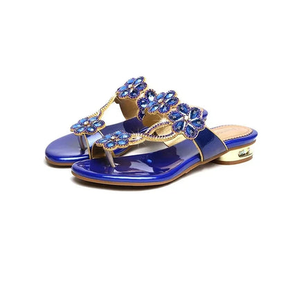 2025 New women shoes summer beach sandals Fashion women Rhinestone outdoor flip flops shoes women Good Vibrations