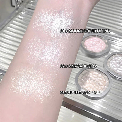 LEEINTO color-glowing high-gloss powder pearlescent powder brightens up the make-up eye shadow disc Good Vibrations