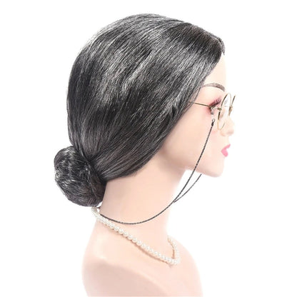 Kids Old Lady Wigs Short Gray Wigs Natural Lookings Halloween Cosplays Party Wigs Granny Costume Grandma Wigs for Girls Good Vibrations