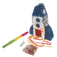 Rocket Piñata Birthday Party Decorations Kids Games Space Theme Party Supplies Fillable Pinata Toys Science Party Balloons Good Vibrations