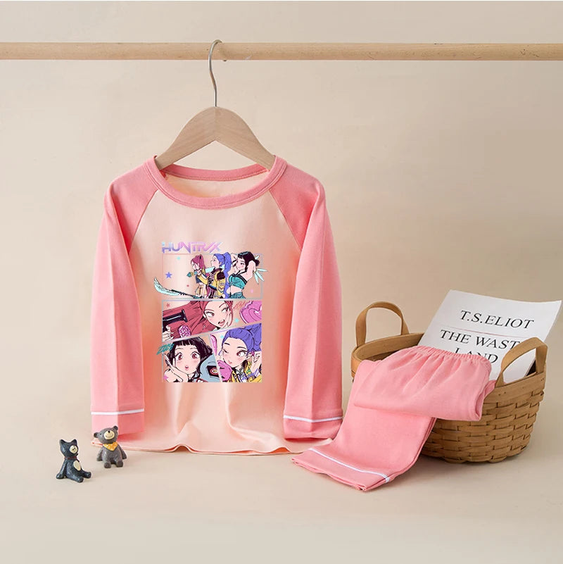 K-Pop Hunters Zoey Mira Rumi Children's Clothing Sets Boys Cartoon Sleepwear Clothes Kids Pajamas Set Baby Girls Cotton Pyjama Good Vibrations