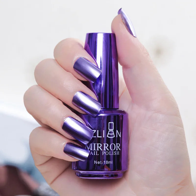 Mirror Effect Metallic Nail Polish Purple Rose Gold Silver  Nail Art Polish for Nails Manicure Lacquer Decoration Good Vibrations
