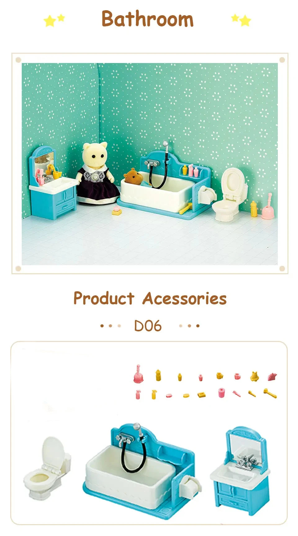 1:12 Miniature Furniture Forest Family Kitchen Toy Dining Table Dollhouse Accessories Bathroom Pretend Play For Girl Gifts Toys Good Vibrations