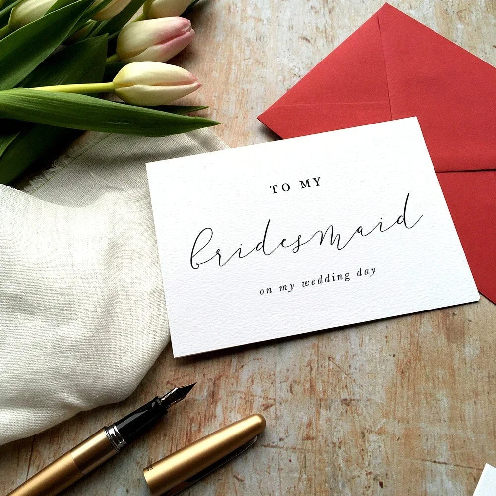 To My Bridesmaid on My Wedding Day Card,To My Maid of Honour Card, To My Wedding Party Card, Wedding Day Card Including Envelope Good Vibrations