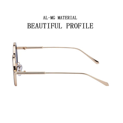 2025 Steampunk Sunglasses For Men Fashion Round Punk Sunglasses Vacation Oculos Outdoor Glasses Vintage Designer Trending Lentes Good Vibrations