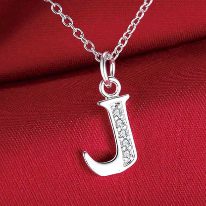 26 Letters 925 Sterling Silver Necklace Pendant Zircon For Women Exquisite Student Girlfriend Jewelry Accessories Wedding Gift Good Vibrations