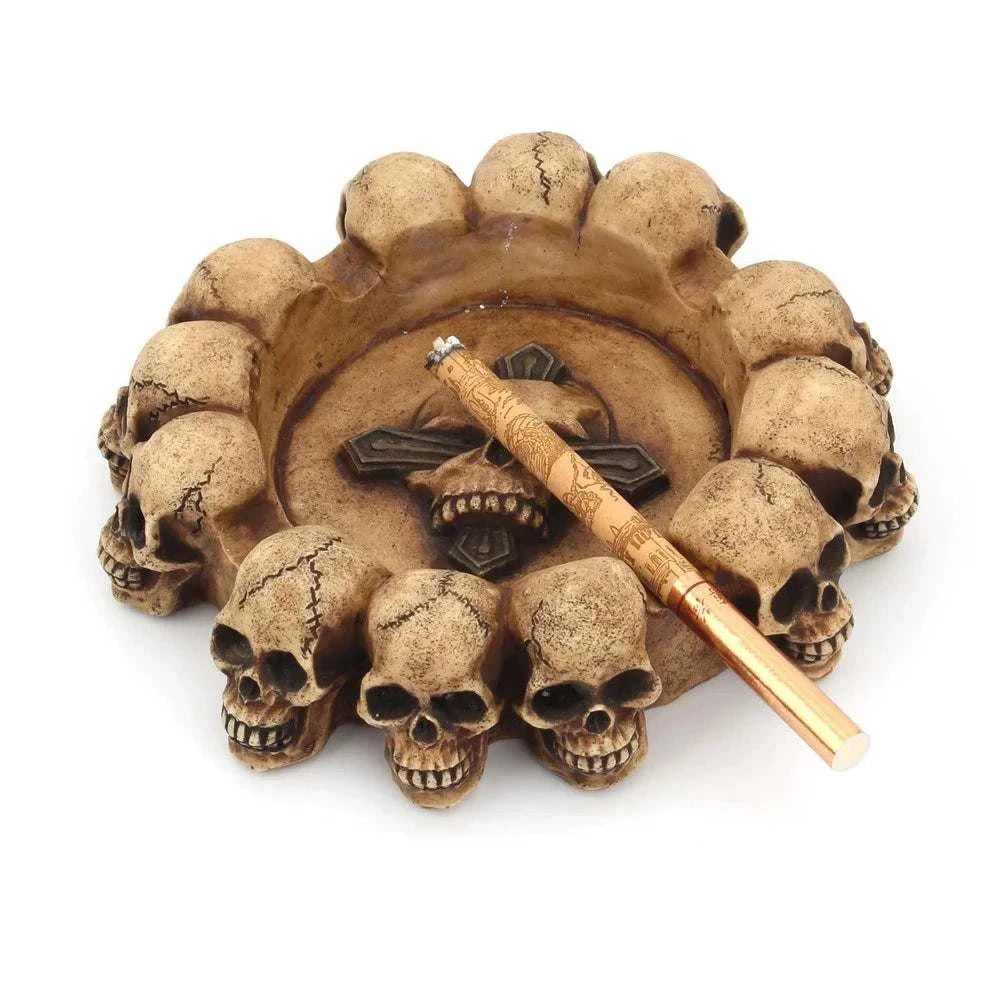 Creative Round Skull Ashtray, Home Decor Craft, Smoking Accessories Good Vibrations Adult Super Store