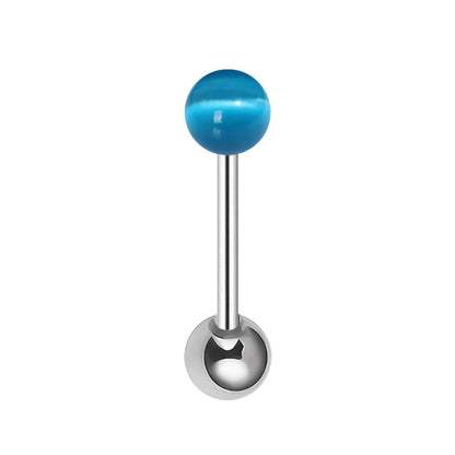 Surgical Steel Tongue Rings for Women Charming Opal Stone Tongue Barbells Piercing Body Jewelry 14g Good Vibrations